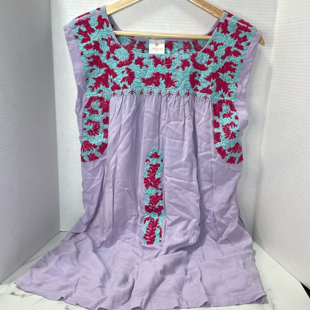 J Marie Lavender Purple Embroidered Top Size Small